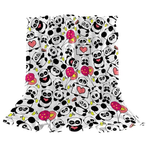 Couverture polaire panda 150x200cm idée cadeau maison cocooning