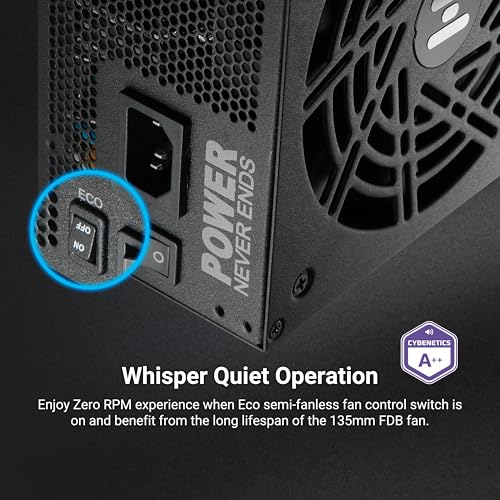 Image of FSP Hydro Ti PRO 1000W Power Supply, ATX3.1 PCIe 5.1 Ready, 80 Plus & Cybenetics Titanium Efficiency, Native 12V-2x6 Connector, Lambda A++ w /135mm FDB Fan, 10 Year Warranty (HTI-1000M-GEN5)