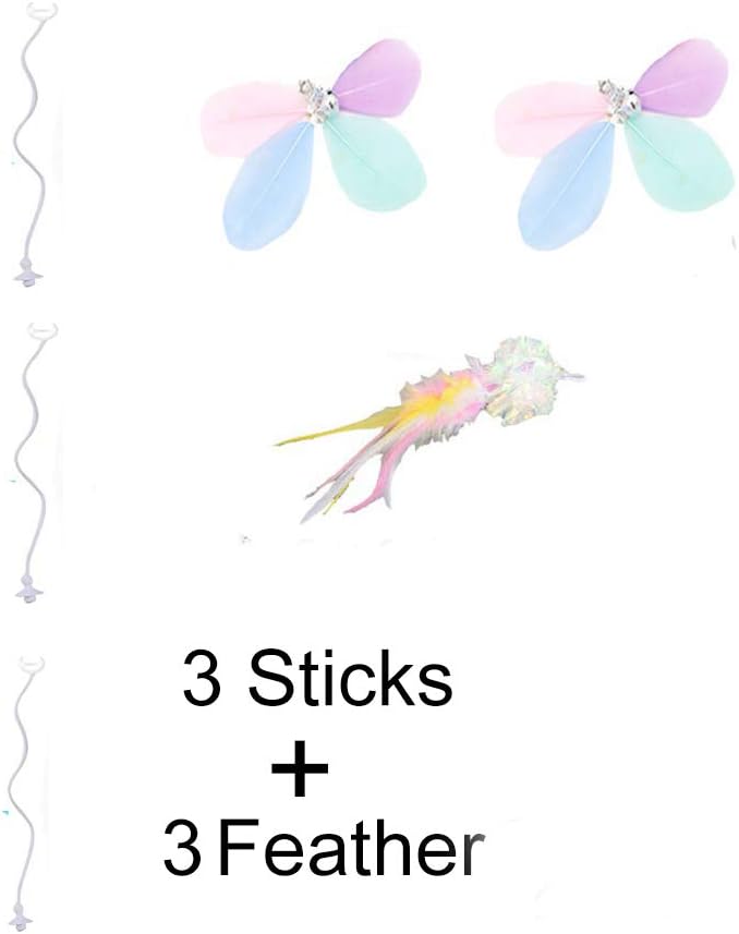 YVE LIFE Cat Toys for Indoor Cats Interactive,Rechargeable Automatic Cat Chasing Toy /Moving Butterfly/Feather Kitten Toys (Attachment)