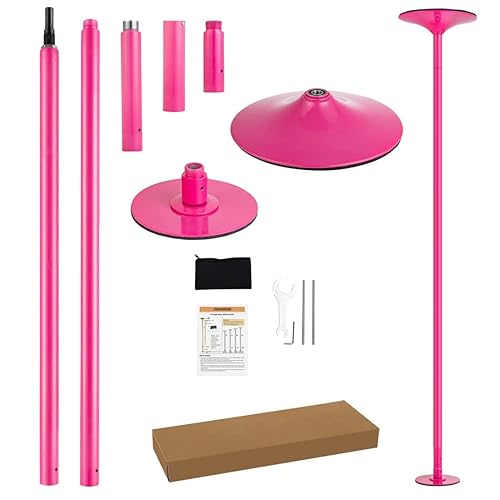 PRIORMAN Pole Dancing Pole for Home - 45mm Spinning Dance Pole with Extension, Portable Dance Pole, Great for Bedroom, Pole Dance Studio & Pole Fitness - Pink