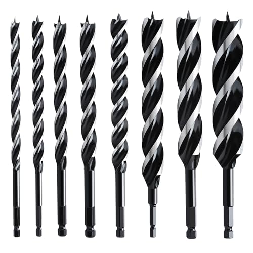 hsawbit Wood Drill Bit Set, 8pcs Auger Drill Bit Set Extra Long Wood Drill Bits 10mm/12mm/14mm/16mm/20mm/22mm/25mm/32mm x 155mm 1 hsawbit Wood Drill Bit Set, 8pcs Auger Drill Bit Set Extra Long Wood Drill Bits 10mm/12mm/14mm/16mm/20mm/22mm/25mm/32mm x 155mm