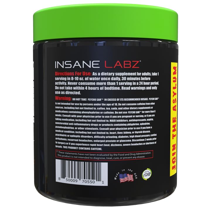 Amazon.com: Insane Labz Psycho Sam, High Stimulant Pre Workout