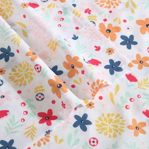 Image of Eddie Bauer Kids - Full Sheets, Stain-Resistant Toddler Bedding with Matching Sham(s), Super Soft, Ideal Girl Room Essentials (Colorful Floral Pink, Full)