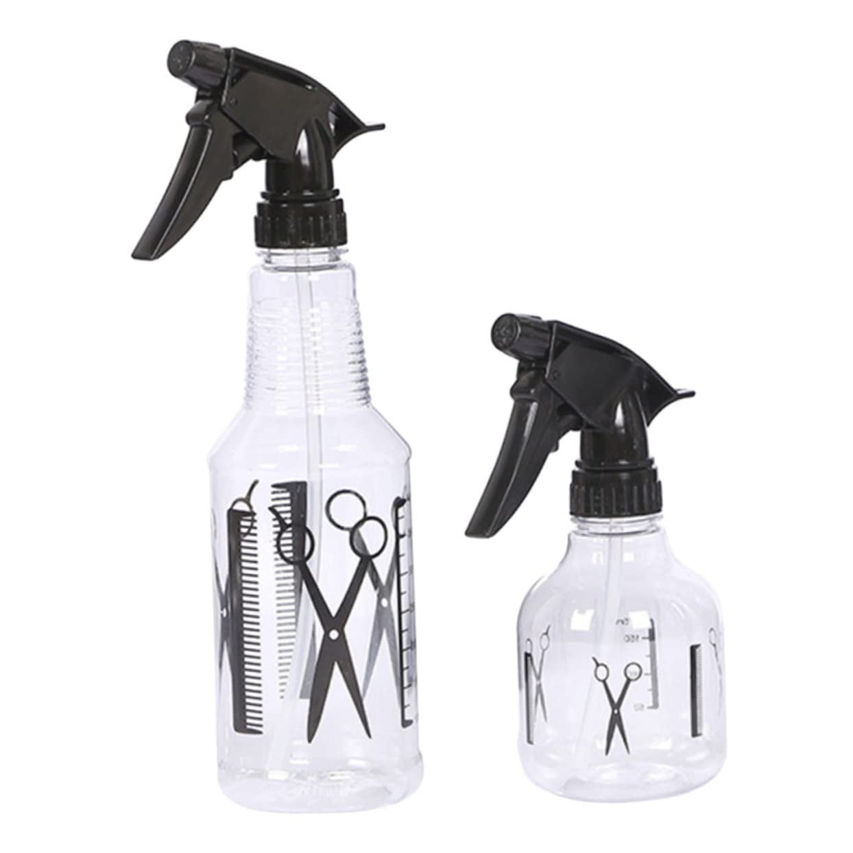 2Pcs Spray Bottles for Hair Salon Adjustable Fine Mist Watering Pots Transparent Small Large Hair Humidifier for Styling