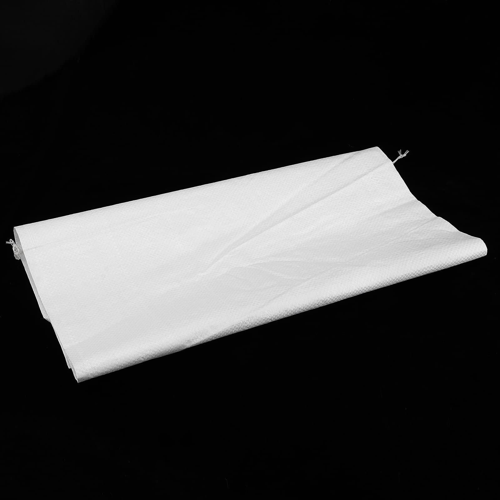 SEUNMUK 50 Sacchi di Sabbia Vuoti 45 x 77 cm in Polipropilene Bianco, Antiallagamento per Protezione Inondazioni, con Fascette da 20 m