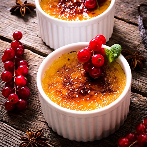Set Of 16, Ramekins With Lids 8 Oz Creme Brulee Ramekins Souffle Cups Stackable Porcelain Souffle Dishes For Oven Safe Custard Cups For Baking Christmas Gift (White) #TOP6