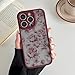 XIZYO for iPhone 14 Pro Max Case, Floral Flower Cute Aesthetic Case for Women Girls Rose Pattern Slim TPU Bumper Shockproof Protective Cover for iPhone 14 Pro Max 6.7 Inch, Branch Rose/Wine Red