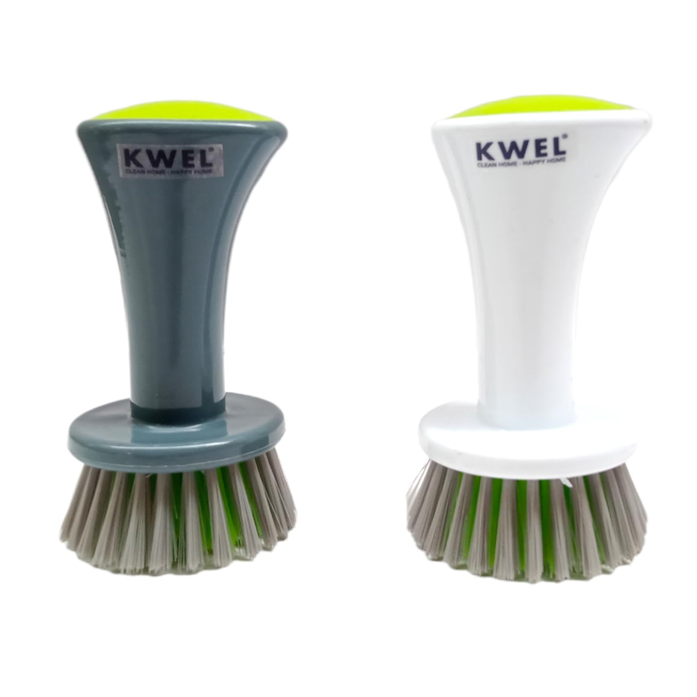 KWEL Wash Basin Cleaning Plastic Brush with Medium Scrubber, Handy Brush for Multipurpose Dirt Cleaning - Pack of 2 (Multicolor)