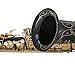 Glory Black/Gold B Flat Tenor Saxophone with Case,10pc Reeds,Mouth Piece,Screw Driver,Nipper. A pair of gloves, Soft Cleaning Cloth