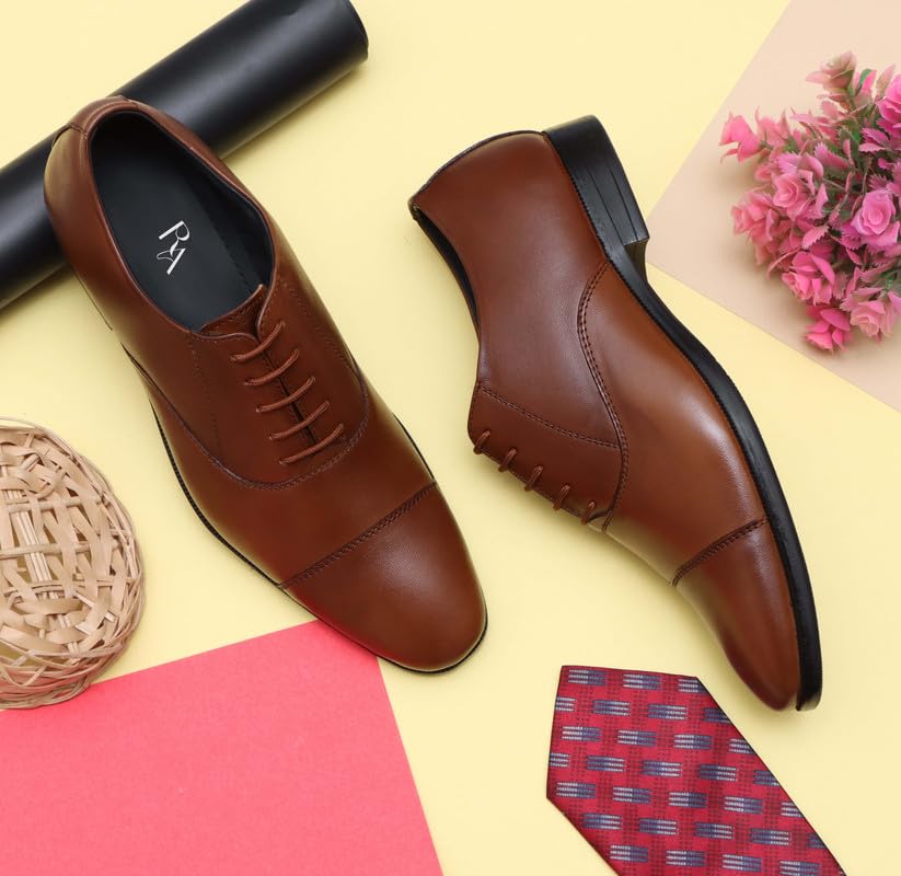 Image of Men's Genuine Leather Lace Up Oxford Formal Shoes