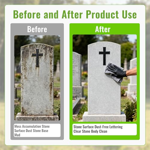 Image of FUHSY 12-in-1 Electric Headstone Cleaning Kit, Multipurpose Gravestone Cleaner Set for Granite Stone Tombstones Includes Electric Brush,Crevice Brushes,Scraper,Sponge,Gloves, Cleaning Solution