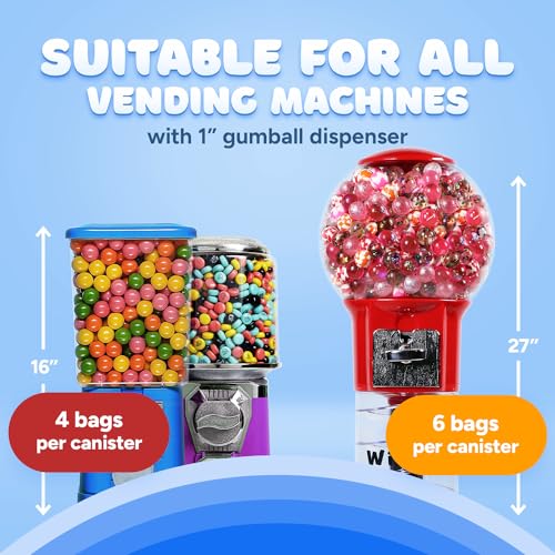 Gumballs for Gumball Machine Refill - 1 Inch Gum Balls - 1.7 LB | Gumball Machine Refills - 96 Pcs Double Bubble Chewing Gum for Kids - Assorted Flavors - Bulk Zip Pouch Bag - image 7