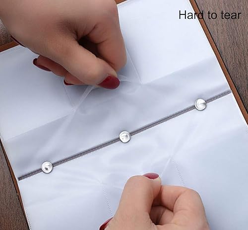 Miniatura 5 de JERLA Libro de tarjetas de crédito RFID, organizador de tarjetas de visita de cuero para mujeres y hombres, 96 ranuras para tarjetas, Negro -,