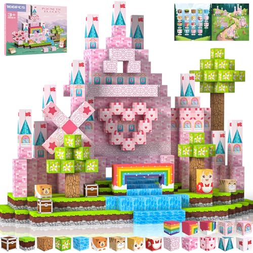 Construction Magnetique Enfant 100 pièces 2CM Magnetic Blocks 3+ Jeux Aimants, Bloc de Cube Magnétique de pour Garçon et Fille, Jouet Créatif Montessori...