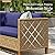 Sophia and William 5-Piece Wicker Patio Furniture Set, L-Shaped Outdoor Sectional Sofas with Ottoman and Acacia Wood Coffee Table, Rattan Conversation Set wtih Cushions, Blue