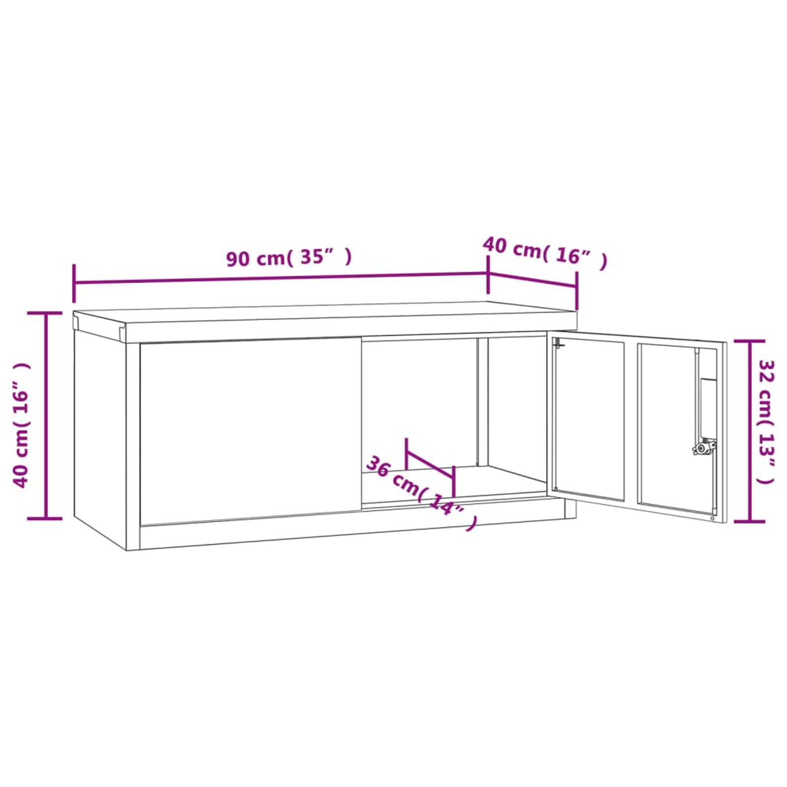 Aktenschrank Hellgrau 90x40x40 cm aus pulverbeschichtetem Stahl mit 30 kg Belastbarkeit pro Fach für Büroorganisation