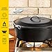 Lodge 9 Quart Pre-Seasoned Cast Iron Dutch Oven with Lid - Wire Bail Handle for Easy Transfer from Cooking Surface to Table - Use in the Oven, on the Stove, on the Grill or over the Campfire - Black