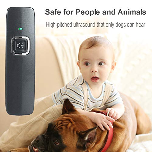 PetUlove Dog Bark Deterrent,Ultrasonic Anti Barking Device, 2 in 1 Handheld Dog Behavior Training Tool of 16.4ft Control Range with LED Indicator Wrist Strap Dogs Indoor Outdoor