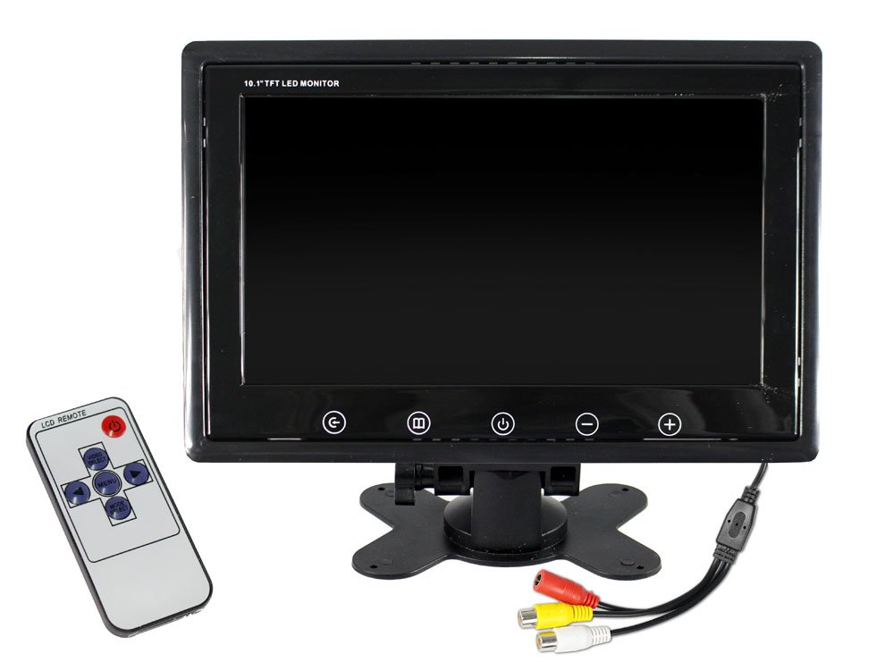 Vetrineinrete® Monitor lcd 10,1 pollici a colori per telecamera videosorveglianza con telecomando 10,1" con connessione rca per macchina auto casa camper C14