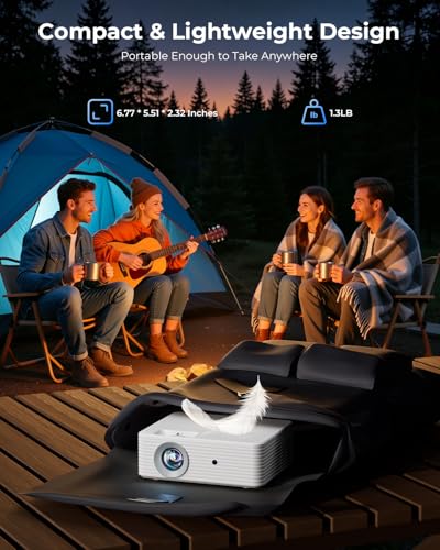 Image of Mini Projector for iPhone, ELEPHAS Portable Projector for Bedroom | Built-in Speaker, 1080P Support, Small Pocket Movie Proyector Compatible with Android /iOS /Windows /TV Stick /HDMI /USB