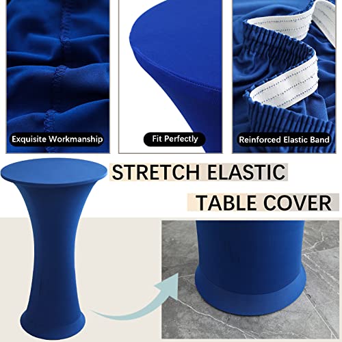 Image of Cocktail Table Covers - 2 Pack 24 inchx43 inch Highboy Tablecloth - Royal Blue