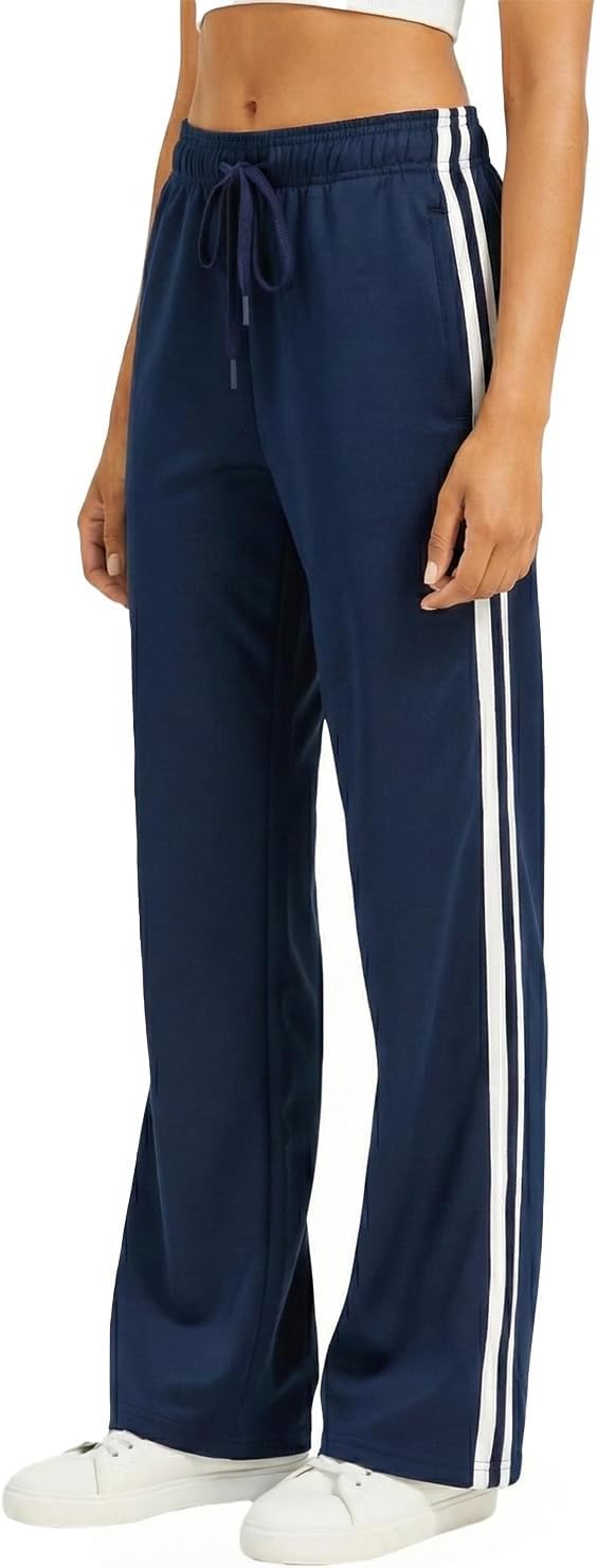 Zylioo Tall Track Pants for Women 32"/34"/36" Inseam with Pockets Long Joggers Straight Leg Sweatpants Side Stripes