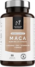 Andean Maca, Ultra Concentrated 40,000mg - 25:1 Extract - L-Arginine, Zinc, Vitamin B6 and Ginkgo - Boost Your Energy and Vitality - Improve Your Personal Potency - 90 Capsules.