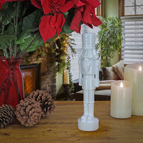 National Tree Company HGTV Home Collection Resin Christmas Themed Nut Cracker, Polyresin and Stone Powder, White, 12in - Thumbnail 2