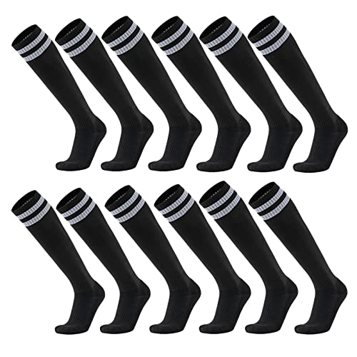 Ultrafun 6 Pairs Soccer Socks Color Stretchy Compression Knee High Tube Football Athletic Socks for...