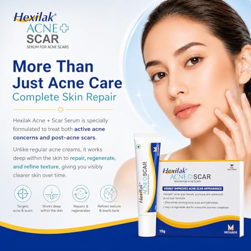 Image of Hexilk Acne Scar Serum - Reducing Acne Scars, Blemishes & Uneven Skin Tone | Promotes Skin Regeneration
