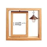 DIYthinker Quote The Wealth of Mind is The Only Wealth Wooden Rotating Picture Photo Frame 4x6