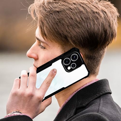Image of Amazon Brand - Solimo Clear Back Cover Case for Oppo Reno 15 5G | 360 Degree Protection | Transparent Back Cover Case for Oppo Reno 15 5G (PC & TPU, Black Bumper)