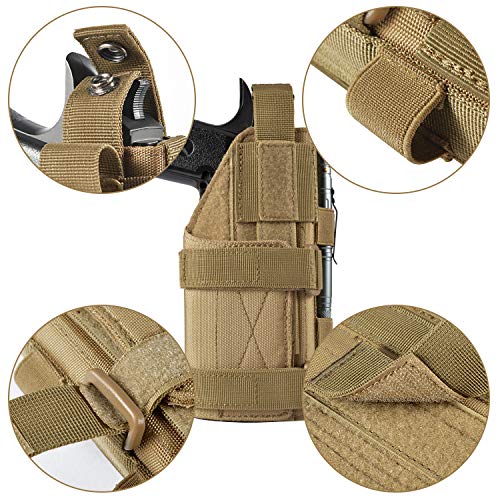 Frtkk Adjustable Tactical Pistol/Gun Holster For 1911, Ruger Lcp, S&W M&P 40 Shield Bodyguard, Sig Sauer, Ruger, Kahr, Beretta, Glock 17 19 26 34 #TOP4