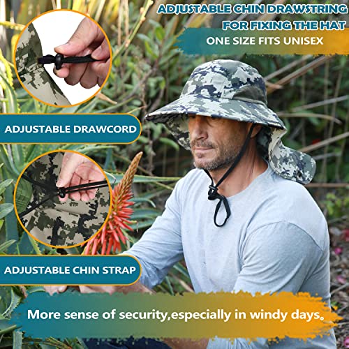 Image of Solaris Sun Hat with Neck Flap, UPF 50 Sun Protection Lightweight Sun Cap for Men Women, Wide Brim Hat for Fishing Hiking