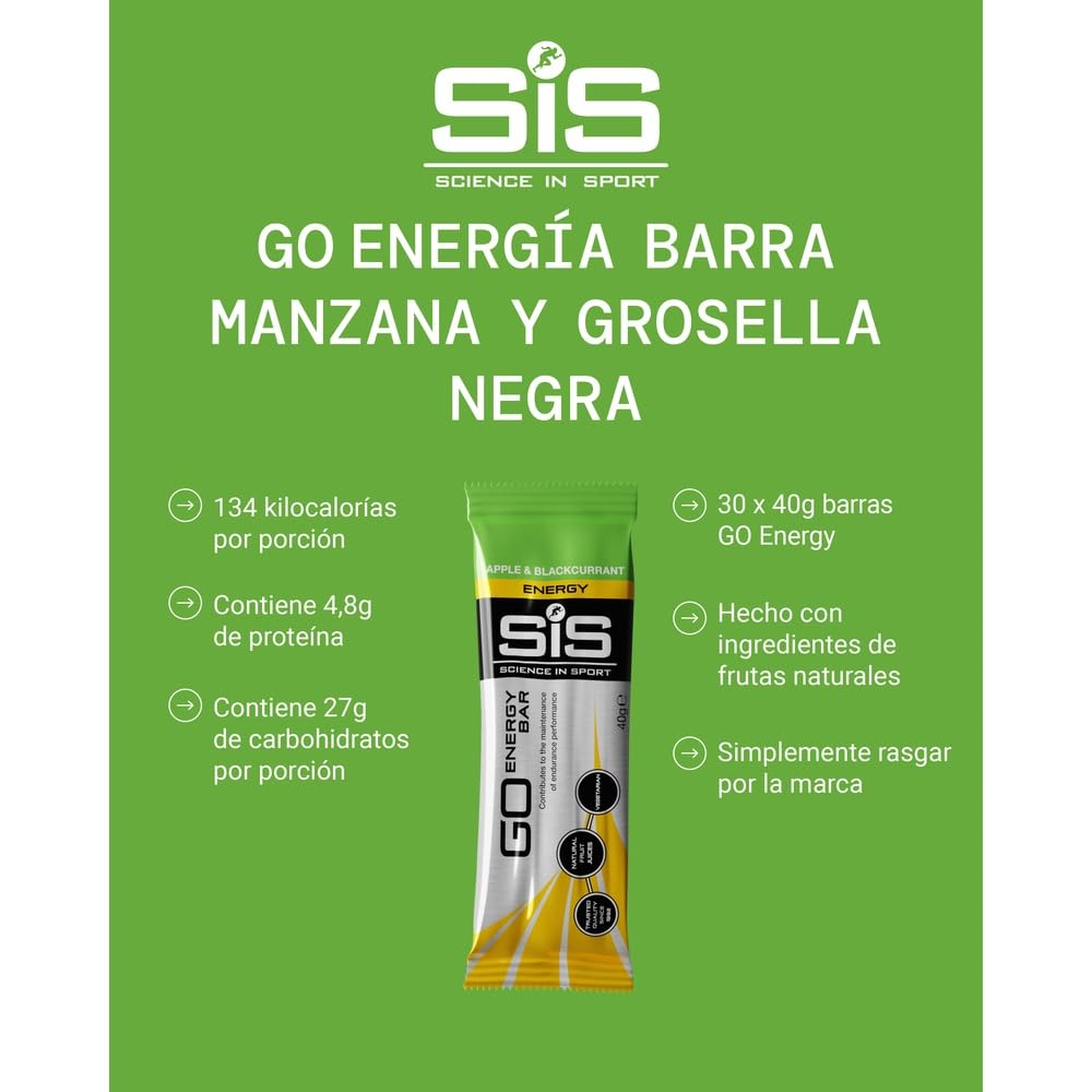 Science in Sport GO Energy Bar Mini, Manzana y Grosella Negra, 30 x 40g