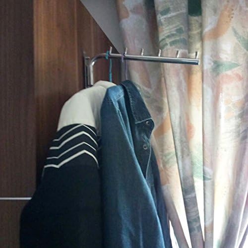 Miniatura 4 de Da Jia Percha de ropa giratoria cepillada de acero inoxidable de 12.6 pulgadas con soporte para brazo oscilante para almacenamiento en el armario