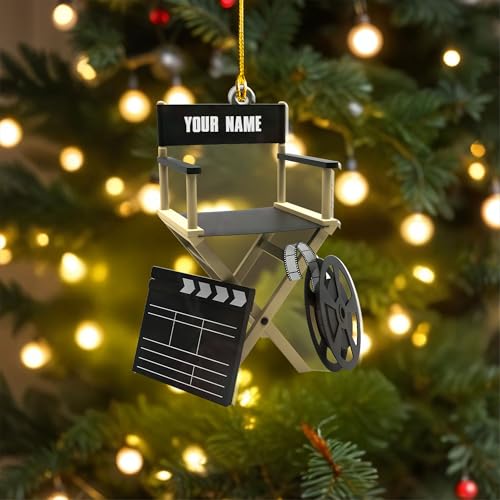 Personalized Christmas Ornament for Director Movie Theater, Film Ornament, Popcorn Ornaments for Tree, Movie Theater Ornaments 2024 (Acrylic/Wood, Movie7)