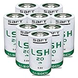 (8-Pack) for Saft LSH20 3.6V D 13000 mAh Lithium Thionyl Chloride Battery for Alarm Systems GPS Systems Battery Non-Rechargeable