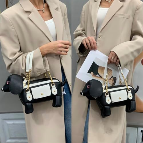 Image of Women PU Leather Unique Novelty Dog Shaped Crossbody Shoulder Bag Handbag Purse