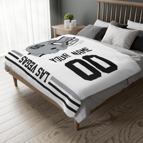 Image of Las Vegas Throw Blanket Custom Name and Number Personalized Gifts for Men and Women