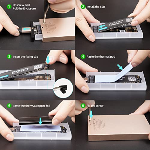 Caja Externa RGB M.2 NVME SSD USB 3.1 Gen 2 Tipo C miniatura 6