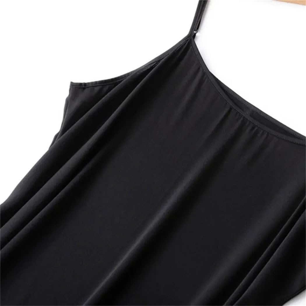 Solid Color 100% Mulberry Silk Adjustable Straps Full Slip Chemises Suspender Long Dresses for Women