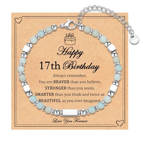 6-21 Years Old Girls Birthday Gifts, Tiny Beaded Bracelets Gifts for Daughter Granddaughter Niece Friends with Happy 6th-21st Birthday Card