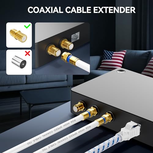 Câble internet haute vitesse câble coaxial RG6 antenne numérique TV et décodeur 3m