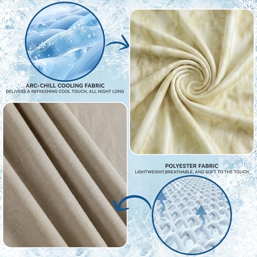Image of Guohaoi Cooling Throw Blanket for Hot Sleepers, Twin Size 90''x108'' Lightweight Breathable Summer Bed Blanket for Couch, Arc-Chill Q-Max >0.5 Cool Fiber, Lightweight Blanket Yellow