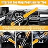 Car Steering Wheel Lock Twin Bar, Universal Steering Wheel Lock, High Visibility Heavy Duty, Anti-Theft Bar Secure Car Device, Adjustable Length, Suitable Car Security for Cars, Van, Caravan, 2 Key #2