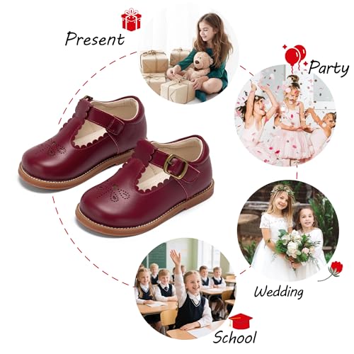 Image of PHIRAMIN Toddler Girl Mary Jane Dress Shoes-Little Girl School Uniform Shoes for Wedding Party