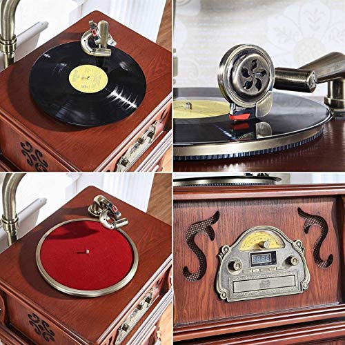 AWJ Bronze Vintage Classique Rétro Antique Phonographe Gramophone Platine Vinyle Tourne-Disque Haut-parleurs Stéréo… - Les Beatles, Paul McCartney, John Lennon, RIngo Starr, George Harrison AWJ Bronze Vintage Classique Rétro Antique Phonographe Gramophone Platine Vinyle Tourne-Disque Haut-parleurs Stéréo… – Image 4