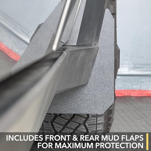 Image of TWRAPS Slim Mud Flaps for Tesla Cybertruck 2024-2026, Set of 4 - Rugged Style Front and Rear Splash Guards, No Drilling Easy Install Kit Included, Cyber Truck Protection Accessories