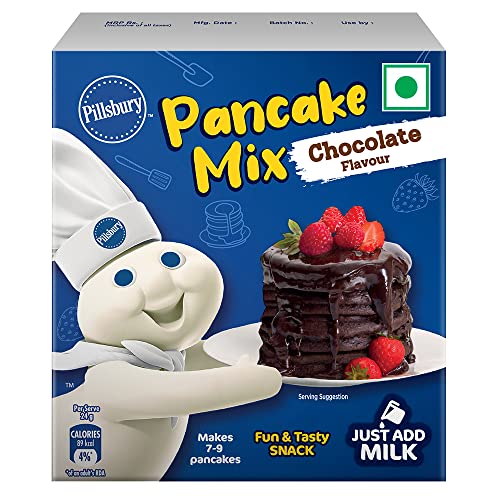 Image of Pillsbury Chocolate Flavour Pancake Mix| 2-Minute Pancake Mix for Kids| No-Preservatives | 180 Grams